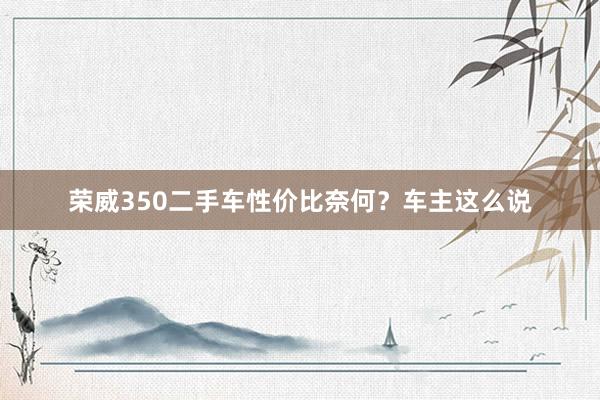 荣威350二手车性价比奈何？车主这么说